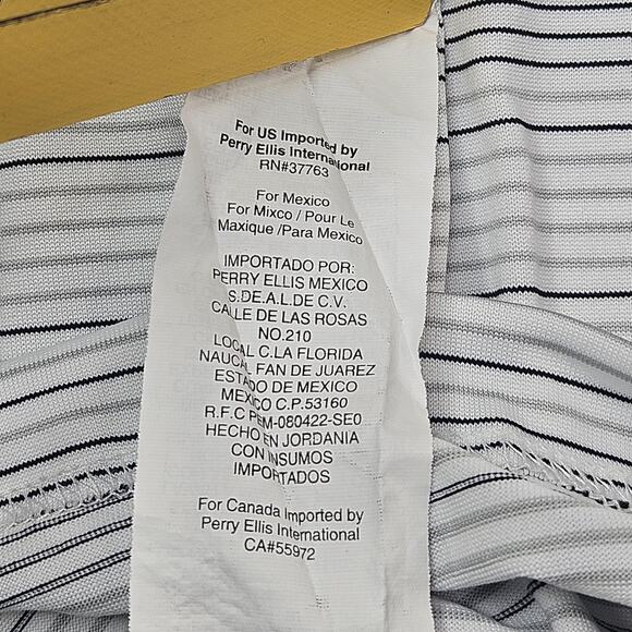 PGA Tour Polo Shirt Mens 2XL White Gray Striped Golf Performance Polyester XXL - Picture 5 of 8